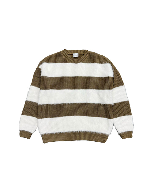 シャギーラメボーダーニットトップス